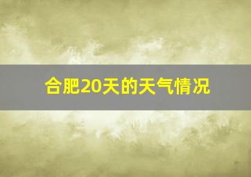 合肥20天的天气情况