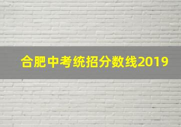 合肥中考统招分数线2019