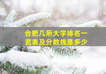 合肥几所大学排名一览表及分数线是多少