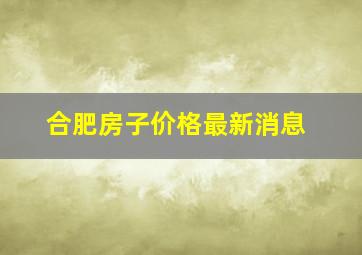 合肥房子价格最新消息