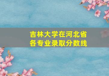 吉林大学在河北省各专业录取分数线