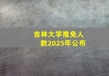 吉林大学推免人数2025年公布