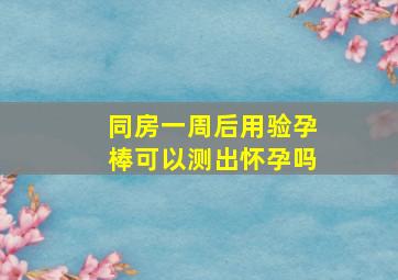 同房一周后用验孕棒可以测出怀孕吗