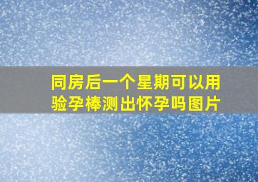 同房后一个星期可以用验孕棒测出怀孕吗图片