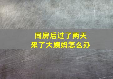 同房后过了两天来了大姨妈怎么办