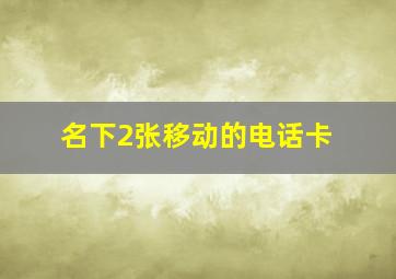 名下2张移动的电话卡