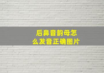 后鼻音韵母怎么发音正确图片