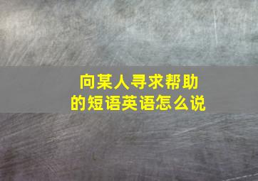 向某人寻求帮助的短语英语怎么说