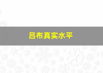 吕布真实水平