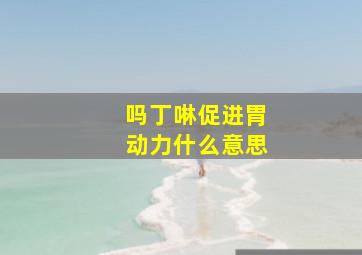 吗丁啉促进胃动力什么意思