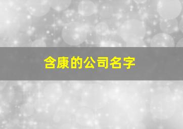 含康的公司名字