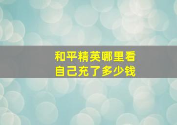 和平精英哪里看自己充了多少钱