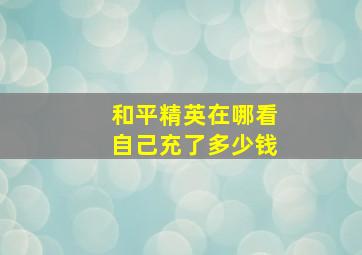 和平精英在哪看自己充了多少钱