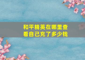 和平精英在哪里查看自己充了多少钱