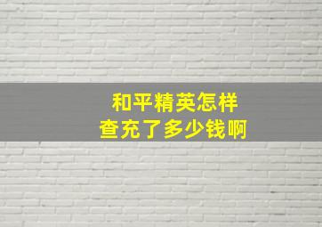 和平精英怎样查充了多少钱啊