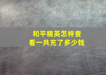 和平精英怎样查看一共充了多少钱