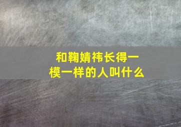 和鞠婧祎长得一模一样的人叫什么