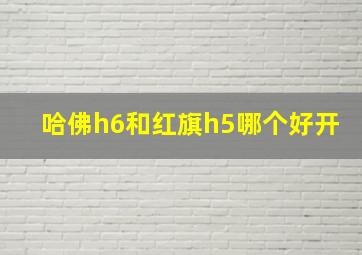 哈佛h6和红旗h5哪个好开