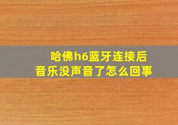 哈佛h6蓝牙连接后音乐没声音了怎么回事