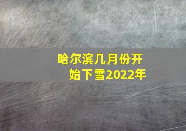 哈尔滨几月份开始下雪2022年