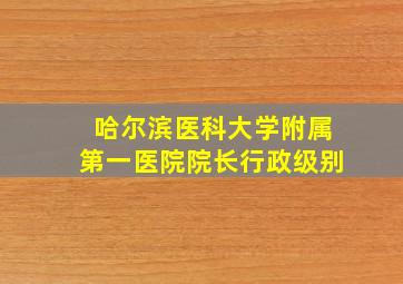 哈尔滨医科大学附属第一医院院长行政级别