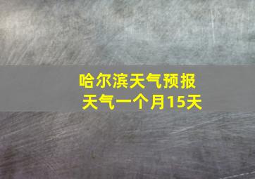 哈尔滨天气预报天气一个月15天