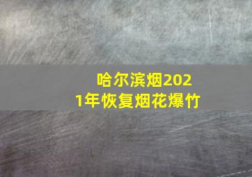 哈尔滨烟2021年恢复烟花爆竹