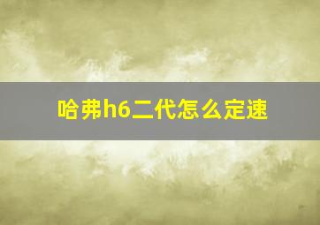 哈弗h6二代怎么定速