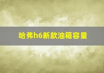 哈弗h6新款油箱容量