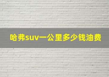 哈弗suv一公里多少钱油费