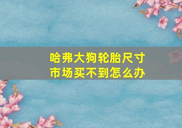 哈弗大狗轮胎尺寸市场买不到怎么办