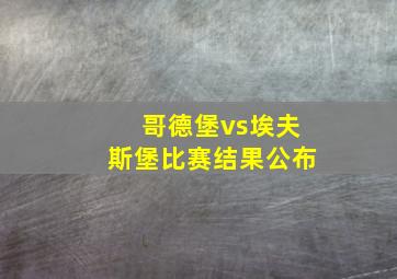 哥德堡vs埃夫斯堡比赛结果公布