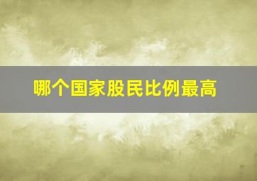 哪个国家股民比例最高