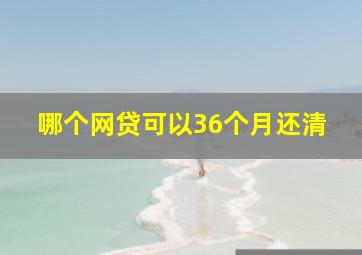 哪个网贷可以36个月还清