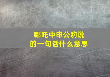 哪吒中申公豹说的一句话什么意思