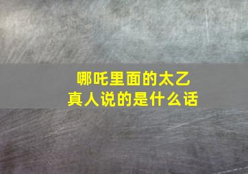 哪吒里面的太乙真人说的是什么话