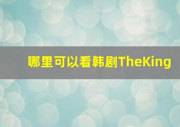 哪里可以看韩剧TheKing