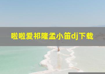 啦啦爱祁隆孟小笛dj下载