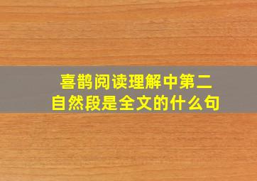 喜鹊阅读理解中第二自然段是全文的什么句