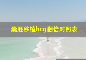 囊胚移植hcg翻倍对照表