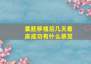 囊胚移植后几天着床成功有什么感觉