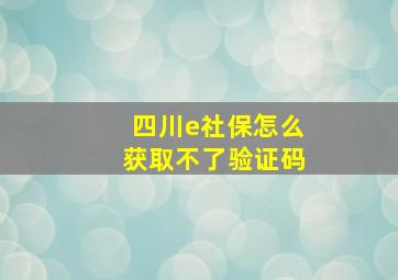 四川e社保怎么获取不了验证码