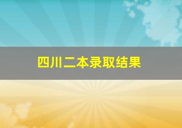 四川二本录取结果