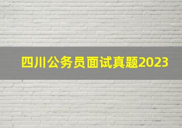 四川公务员面试真题2023