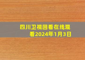 四川卫视回看在线观看2024年1月3日