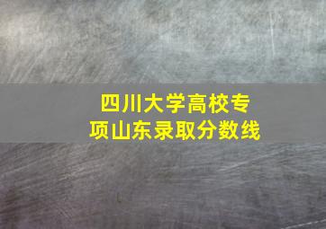 四川大学高校专项山东录取分数线