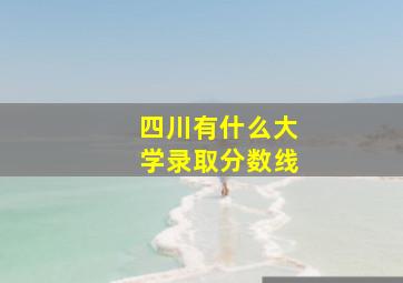 四川有什么大学录取分数线