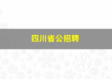 四川省公招聘