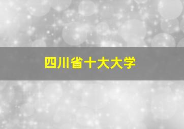 四川省十大大学