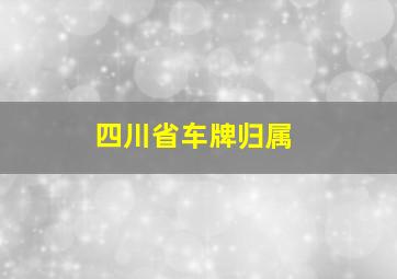 四川省车牌归属